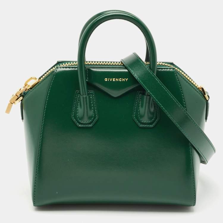 Pre Owned Givenchy Green Leather Mini Antigona Satchel