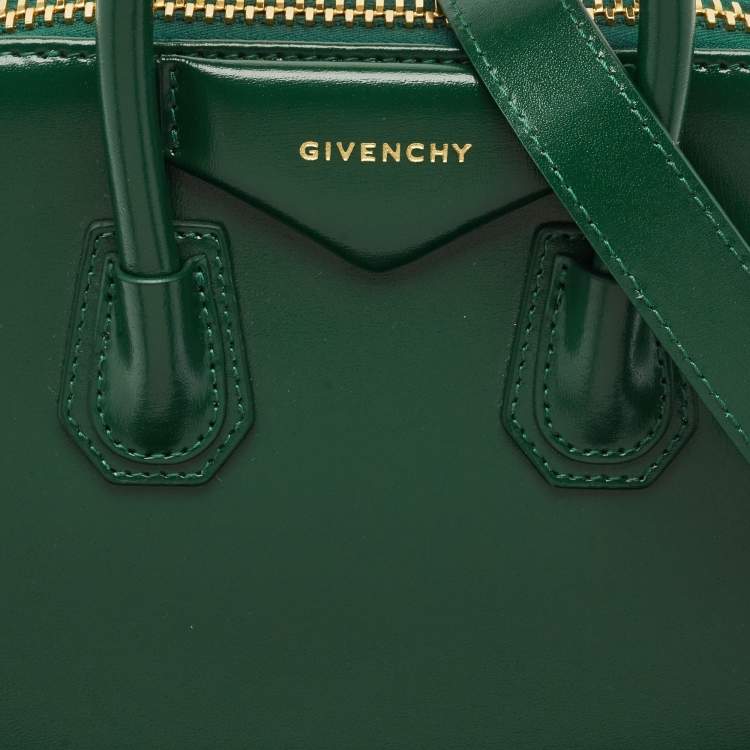 Pre Owned Givenchy Green Leather Mini Antigona Satchel