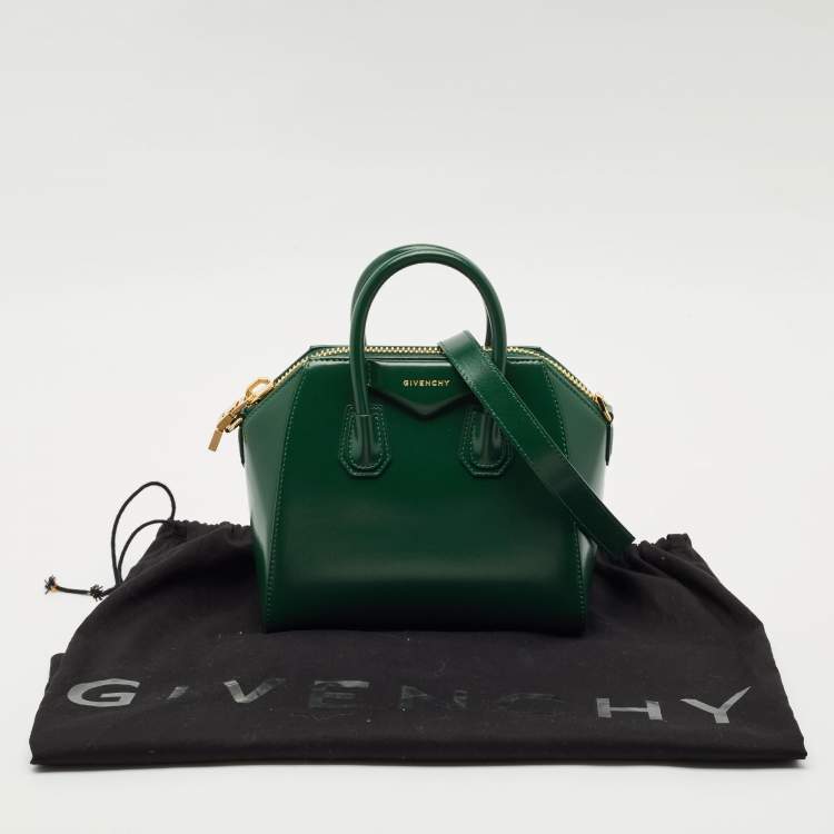 Pre Owned Givenchy Green Leather Mini Antigona Satchel