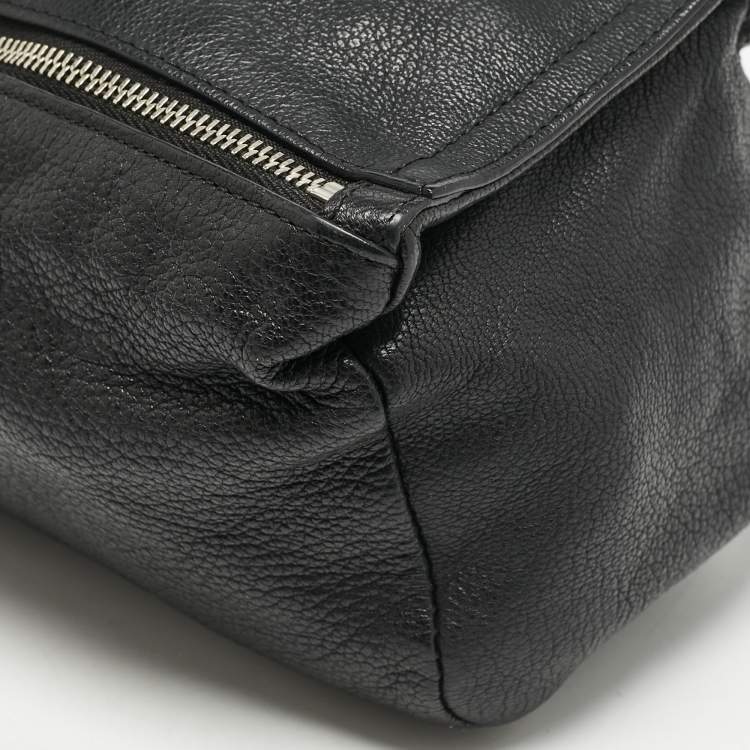 Pre Owned Givenchy Black Leather Mini Pandora Chain Shoulder Bag