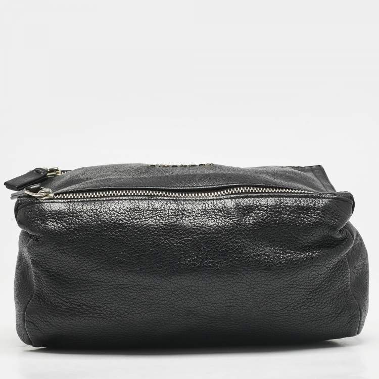 Pre Owned Givenchy Black Leather Mini Pandora Chain Shoulder Bag