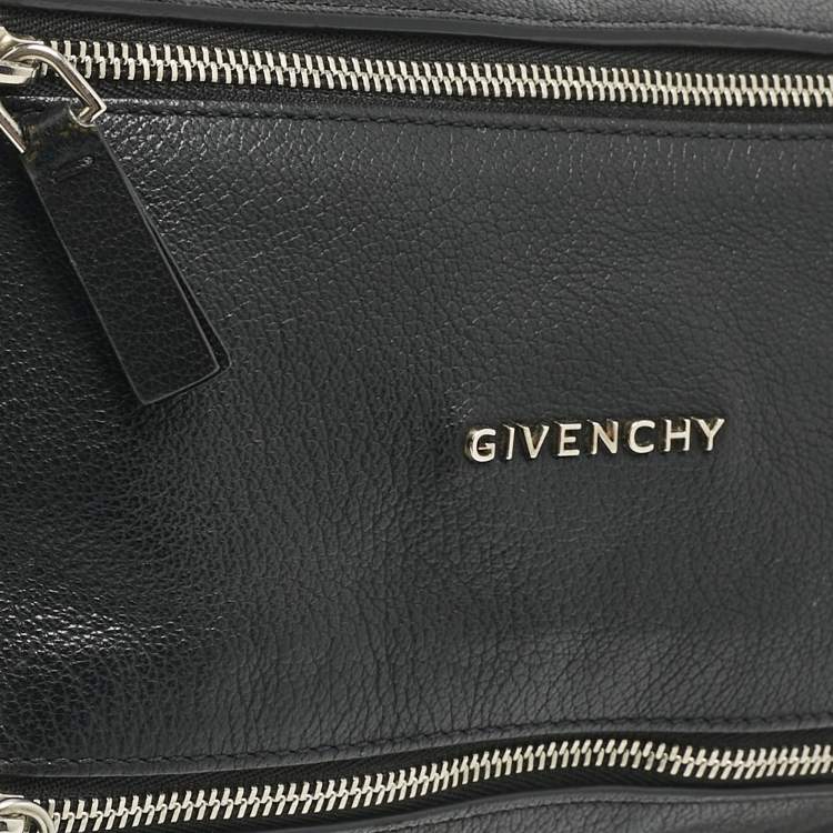 Pre Owned Givenchy Black Leather Mini Pandora Chain Shoulder Bag