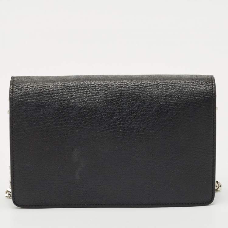 Pre Owned Givenchy Black Leather Pandora Wallet On Chain
