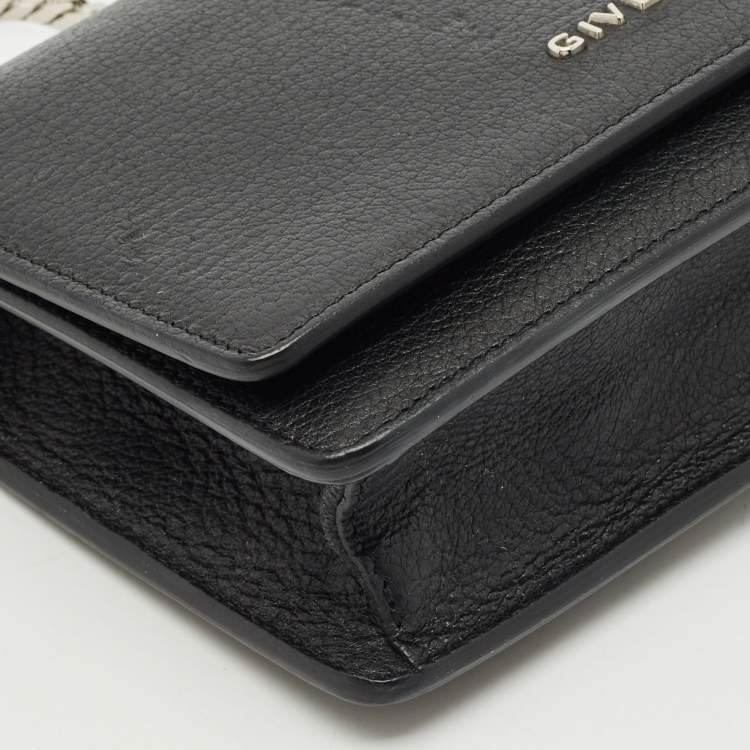 Pre Owned Givenchy Black Leather Pandora Wallet On Chain