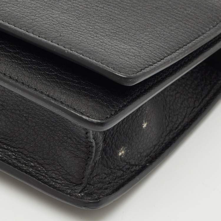 Pre Owned Givenchy Black Leather Pandora Wallet On Chain