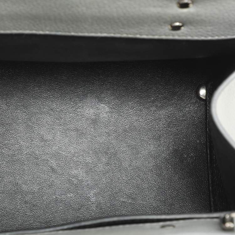 Pre Owned Givenchy Grey Leather Mini Horizon Top Handle Bag 