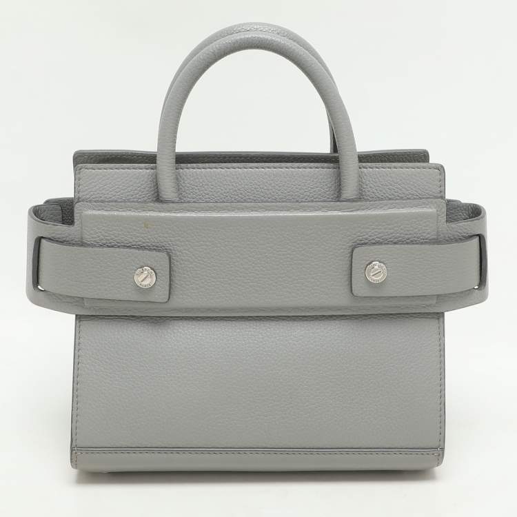 Pre Owned Givenchy Grey Leather Mini Horizon Top Handle Bag 