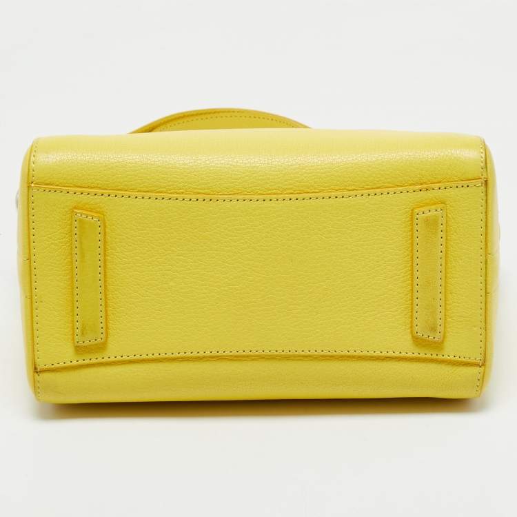 Pre Owned Givenchy Yellow Leather Mini Antigona Satchel