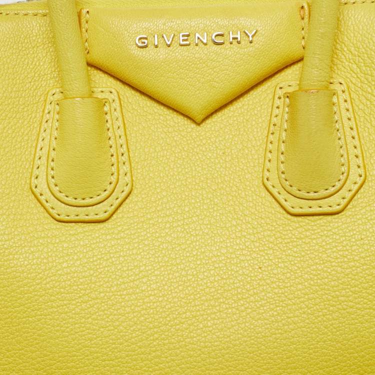 Pre Owned Givenchy Yellow Leather Mini Antigona Satchel