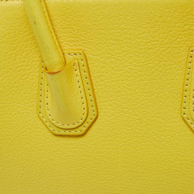 Pre Owned Givenchy Yellow Leather Mini Antigona Satchel