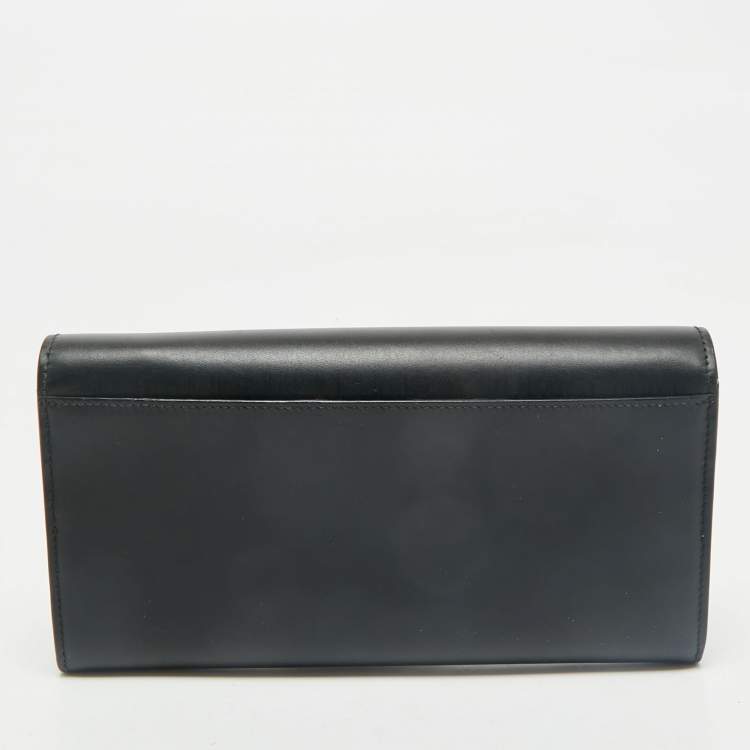 Pre Owned Givenchy Black Leather Horizon Continental Wallet