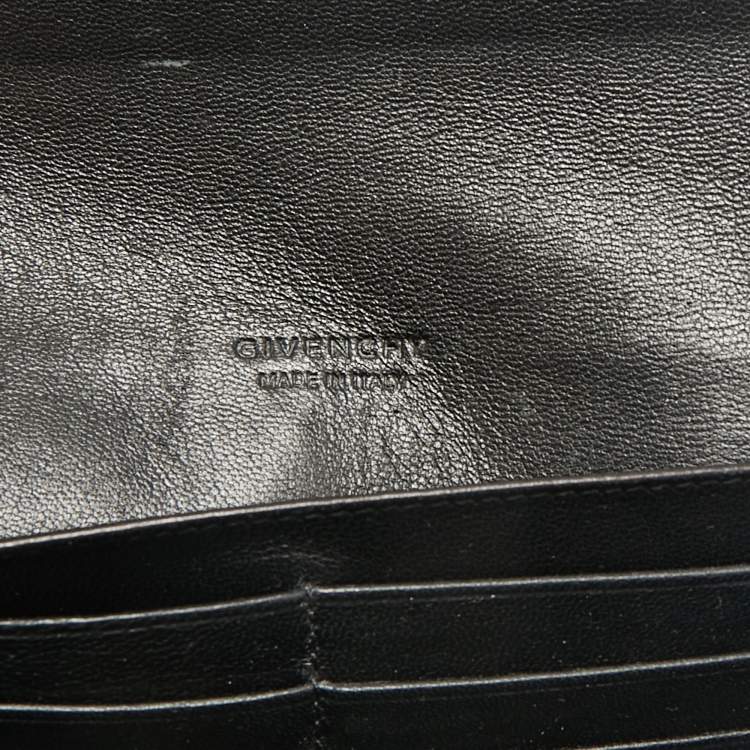 Pre Owned Givenchy Black Leather Horizon Continental Wallet