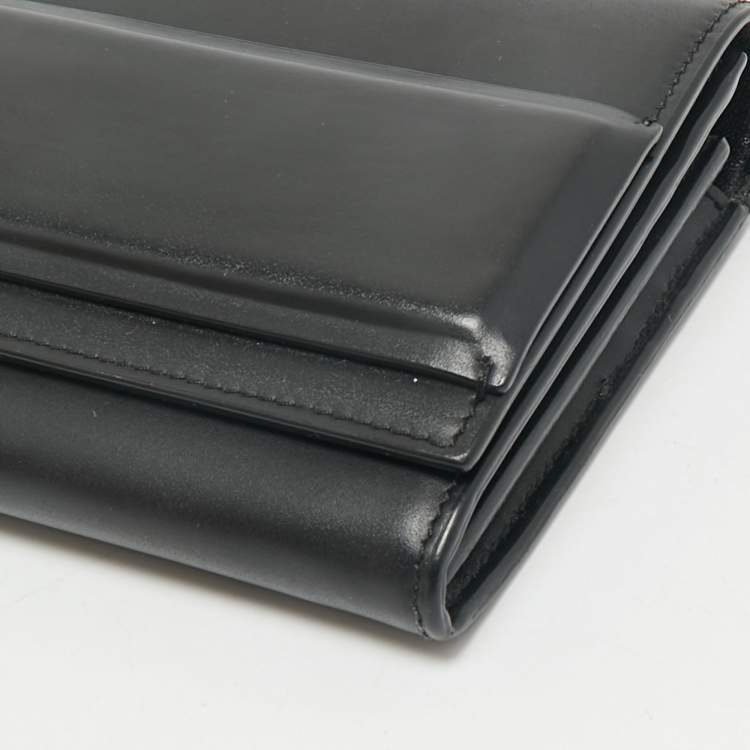 Pre Owned Givenchy Black Leather Horizon Continental Wallet