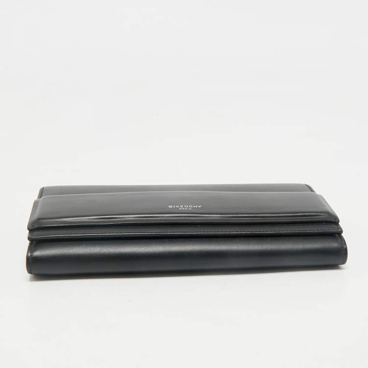 Pre Owned Givenchy Black Leather Horizon Continental Wallet