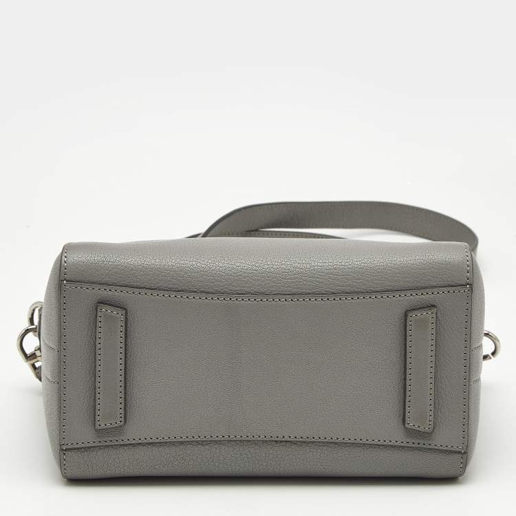 Pre Owned Givenchy Grey Leather Mini Antigona Satchel