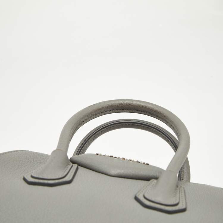 Pre Owned Givenchy Grey Leather Mini Antigona Satchel