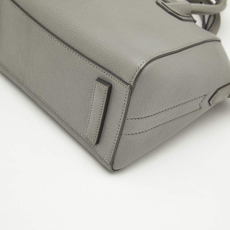 Pre Owned Givenchy Grey Leather Mini Antigona Satchel