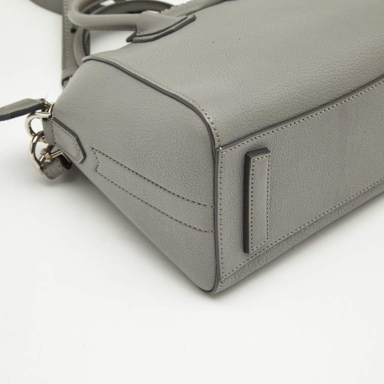 Pre Owned Givenchy Grey Leather Mini Antigona Satchel