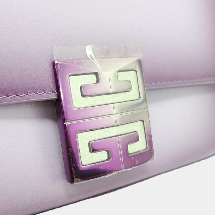 Pre Owned Givenchy Purple Leather 4G Chain Small Bag