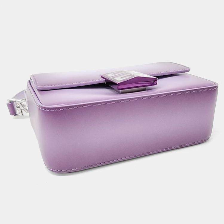 Pre Owned Givenchy Purple Leather 4G Chain Small Bag