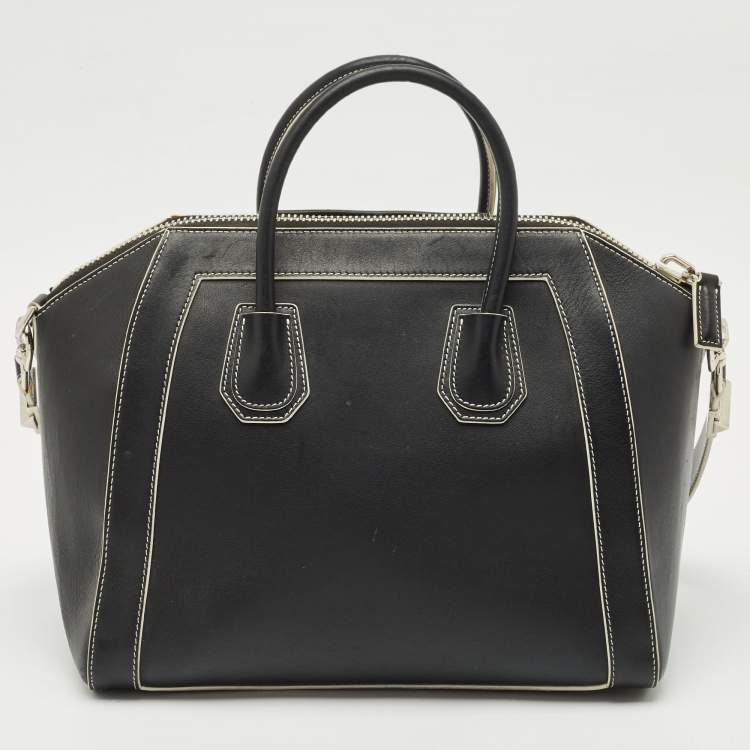 Pre Owned Givenchy Black Leather Medium Antigona Satchel