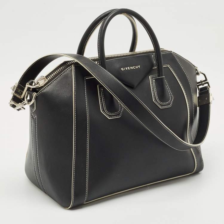 Pre Owned Givenchy Black Leather Medium Antigona Satchel