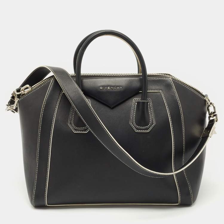 Pre Owned Givenchy Black Leather Medium Antigona Satchel