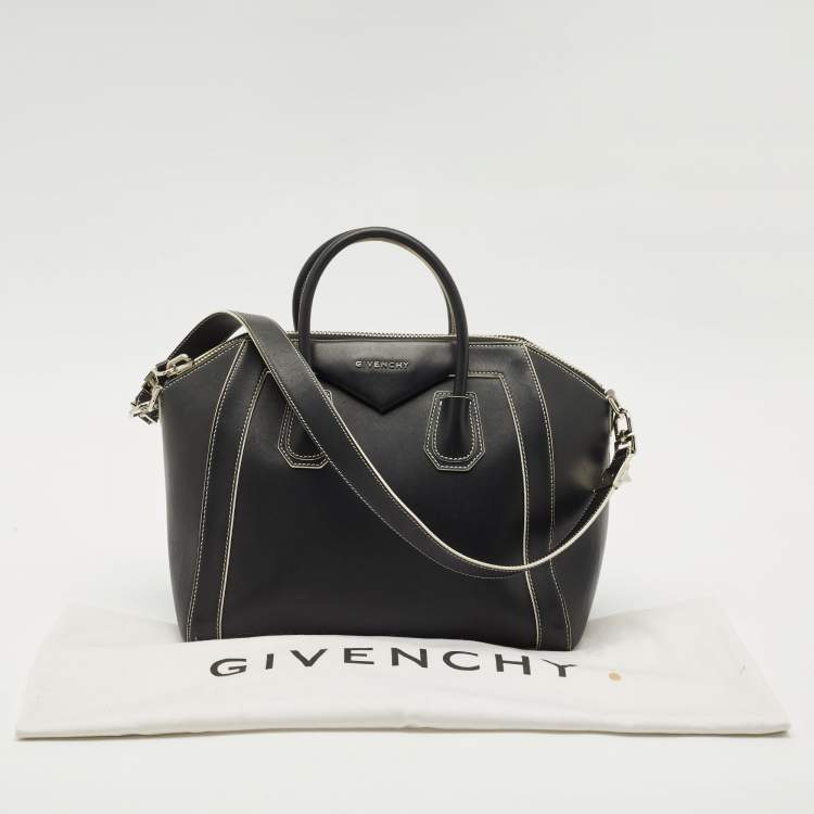 Pre Owned Givenchy Black Leather Medium Antigona Satchel