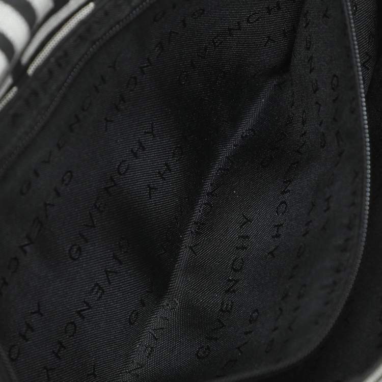 Pre Owned Givenchy Black/Grey Signature Canvas and Leather Shoulder Bag