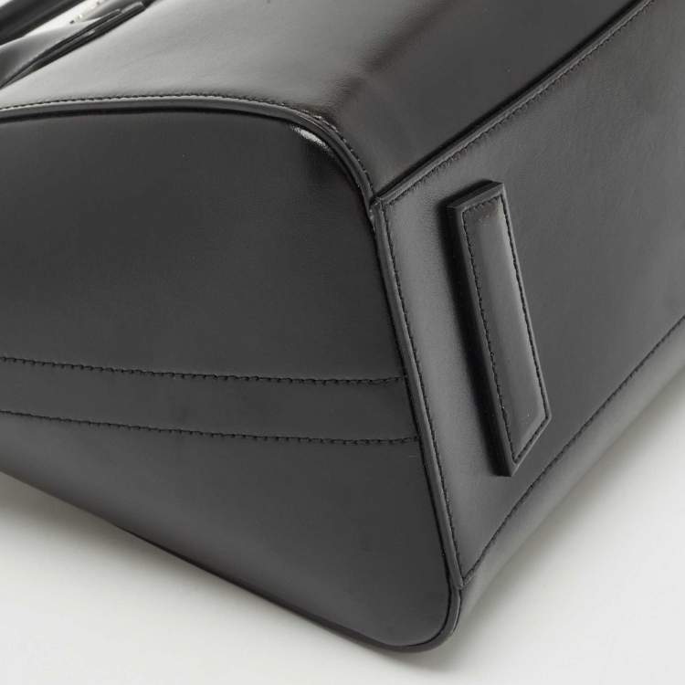 Pre Owned Givenchy Black Glossy Leather Small Antigona Satchel