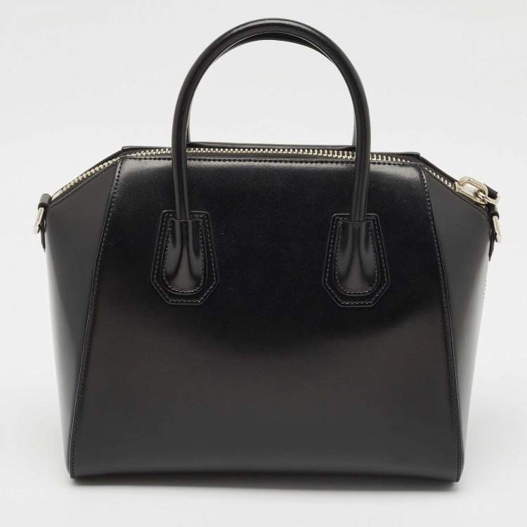 Pre Owned Givenchy Black Glossy Leather Small Antigona Satchel