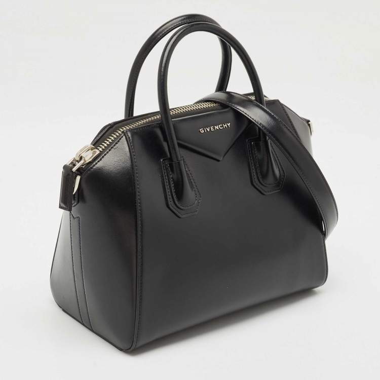 Pre Owned Givenchy Black Glossy Leather Small Antigona Satchel