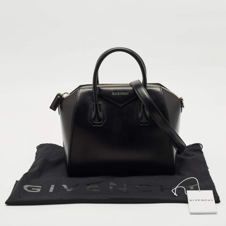 Pre Owned Givenchy Black Glossy Leather Small Antigona Satchel