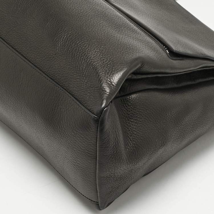 Pre Owned Givenchy Black Leather Pandora Flap Top Handle Bag
