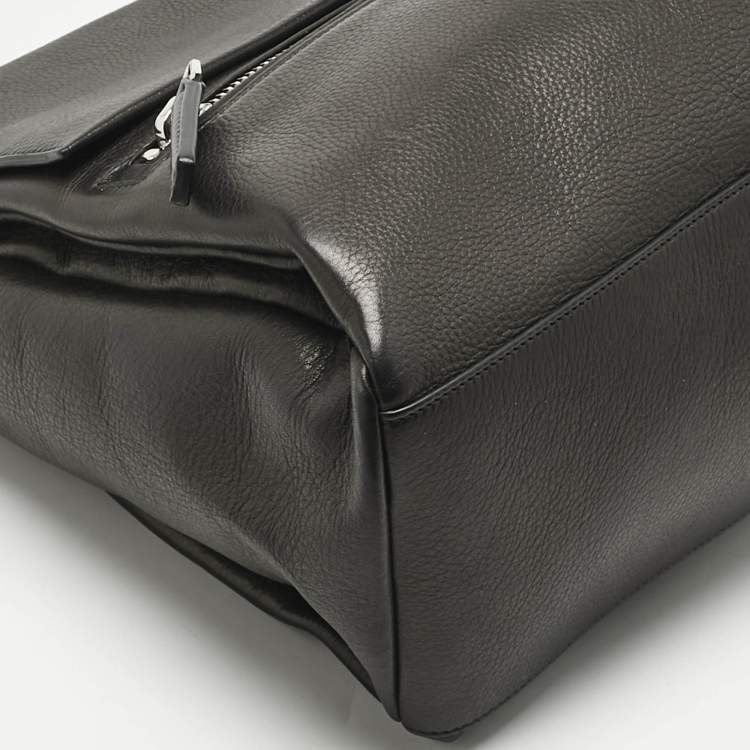 Pre Owned Givenchy Black Leather Pandora Flap Top Handle Bag