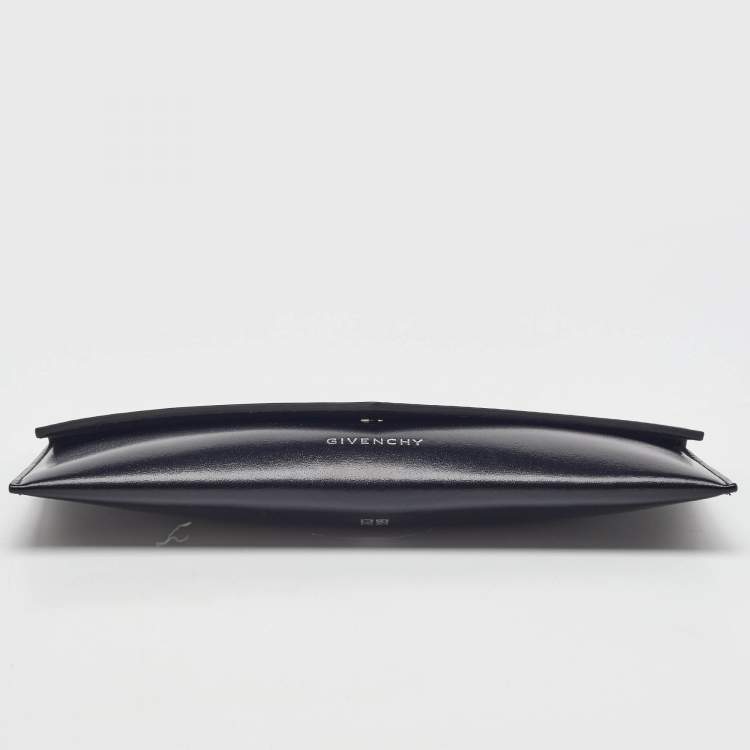 Pre Owned Givenchy Black Leather Envelope Flap Clutch