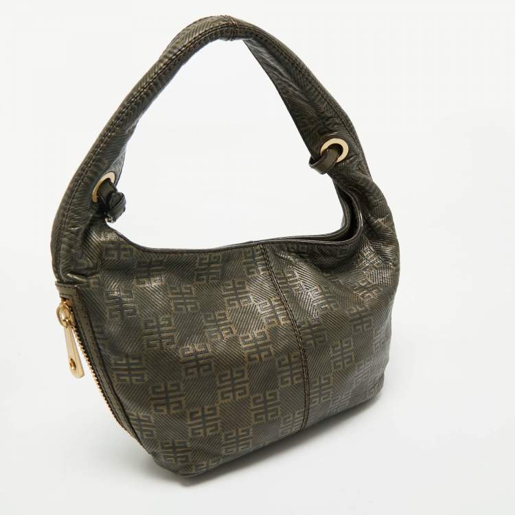 Pre Owned Givenchy Metallic Signature Leather Side Zip Hobo