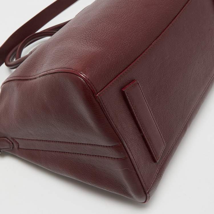 Pre Owned Givenchy Burgundy Leather Medium Antigona Satchel