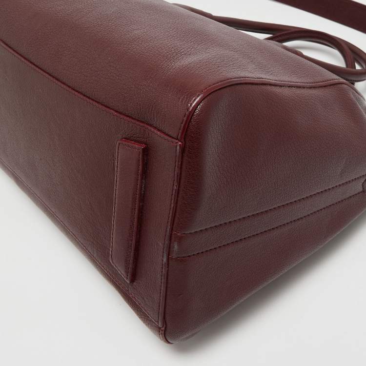 Pre Owned Givenchy Burgundy Leather Medium Antigona Satchel