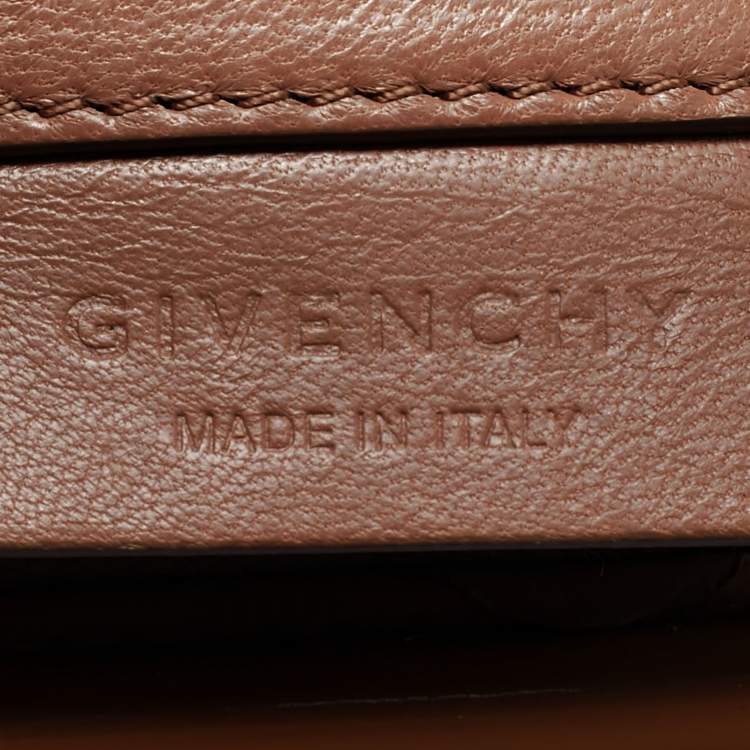 Pre Owned Givenchy Two Tone Beige Python and Patent Leather Small Antigona Satchel