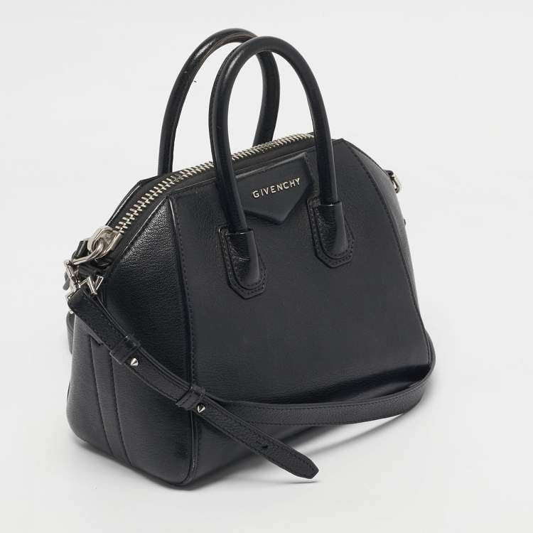 Pre Owned Givenchy Black Leather Mini Antigona Satchel