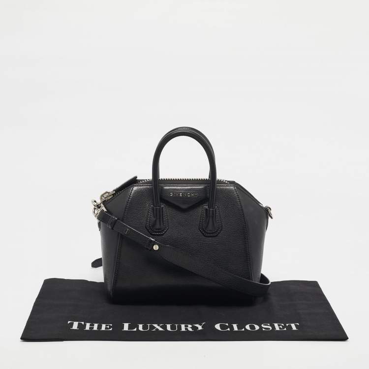 Pre Owned Givenchy Black Leather Mini Antigona Satchel