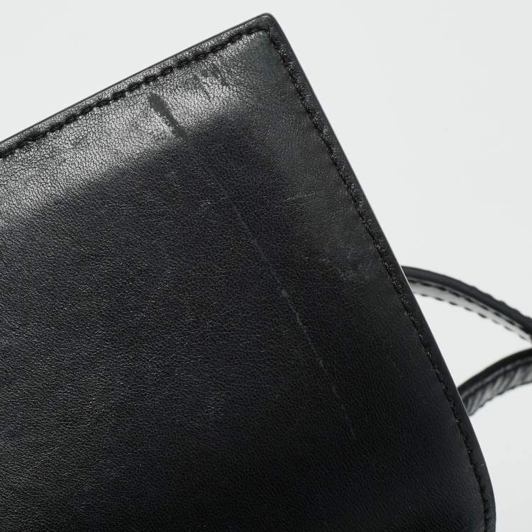 Pre Owned Givenchy Black Python and Patent Leather Mini Pandora Box Crossbody Bag