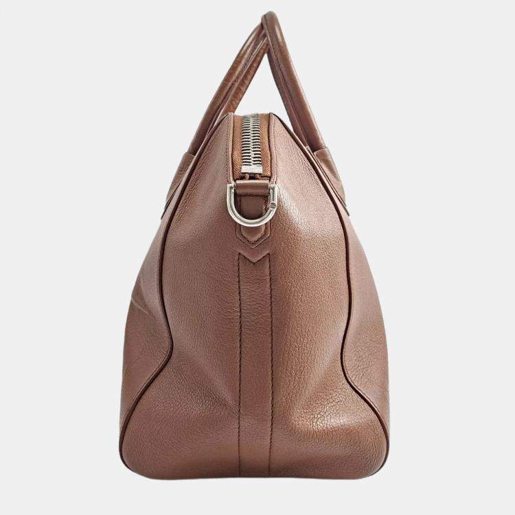 Pre Owned Givenchy Antigona Brown Leather Satchel Bag