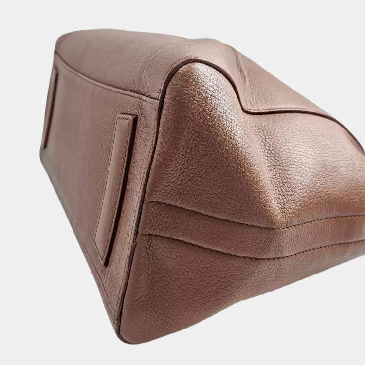 Pre Owned Givenchy Antigona Brown Leather Satchel Bag
