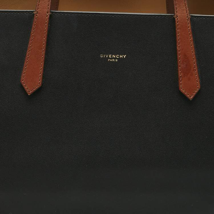 Pre Owned Givenchy Black Leather GV Shopper Tote