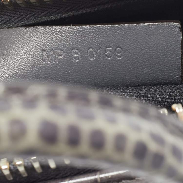 Pre Owned Givenchy Dark Grey Croc Embossed Leather Mini Antigona Satchel