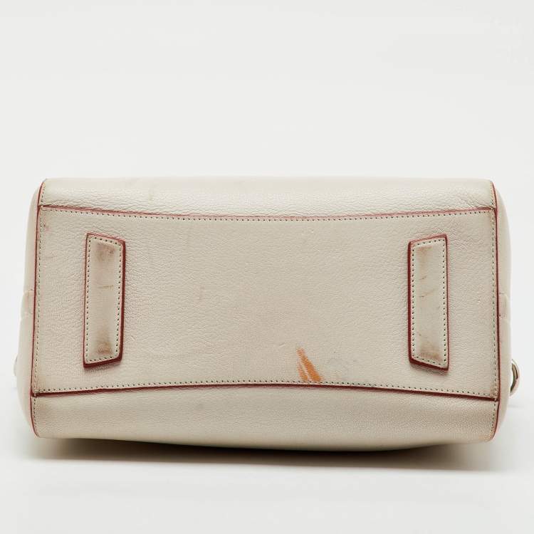 Pre Owned Givenchy White Leather Small Antigona Satchel
