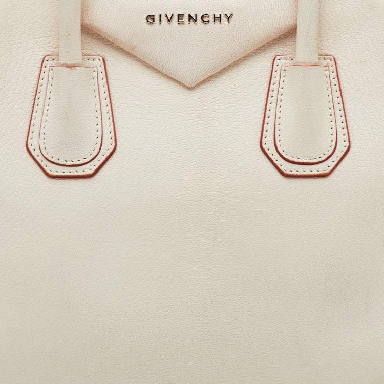 Pre Owned Givenchy White Leather Small Antigona Satchel