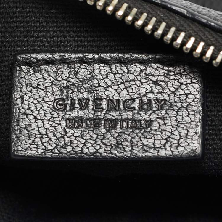 Pre Owned Givenchy Black Leather Pandora Wristlet Clutch